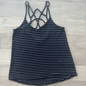 Hollister Navy Blue White Stripes Strappy Tank Top Medium